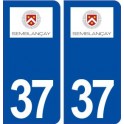 37 Semblançay logo ville autocollant plaque stickers
