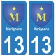 13 Marignane ville autocollant plaque