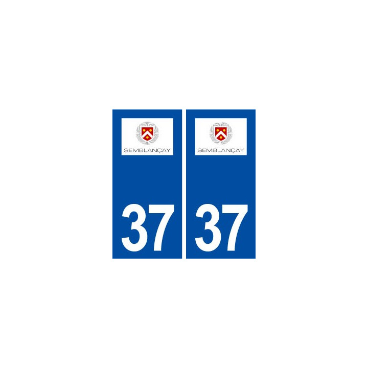 37 Semblançay logo ville autocollant plaque stickers