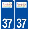 37 Montbazon logo ville autocollant plaque stickers