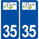 35 Pipriac logo autocollant plaque stickers ville