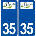 35 Pipriac logo autocollant plaque stickers ville