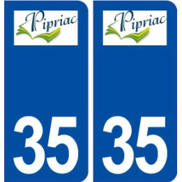 35 Pipriac logo autocollant plaque stickers ville
