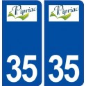 35 Pipriac logo autocollant plaque stickers ville