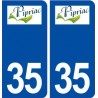 35 Pipriac logo autocollant plaque stickers ville