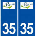 35 Pipriac logo autocollant plaque stickers ville