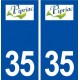 35 Pipriac logo autocollant plaque stickers ville