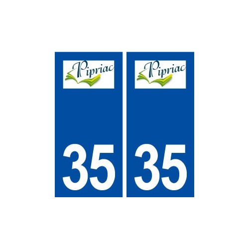 35 Pipriac logo autocollant plaque stickers ville