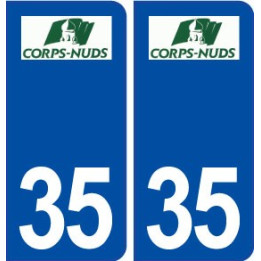 35 Corps Nuds logo autocollant plaque stickers ville