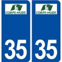 35 Corps Nuds logo autocollant plaque stickers ville