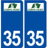 35 Corps Nuds logo autocollant plaque stickers ville