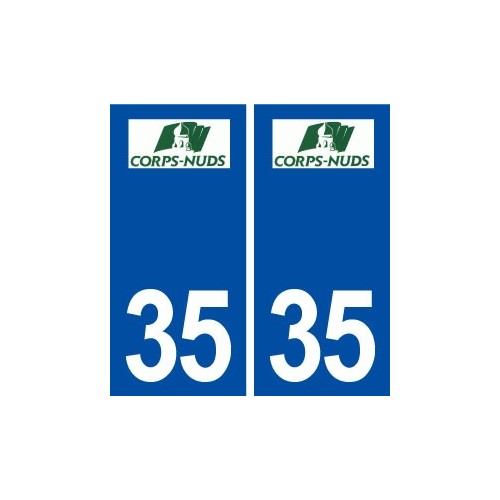 35 Corps Nuds logo autocollant plaque stickers ville