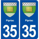 35 Pipriac blason autocollant plaque stickers ville