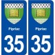 35 Pipriac blason autocollant plaque stickers ville