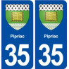 35 Pipriac blason autocollant plaque stickers ville