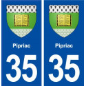 35 Pipriac blason autocollant plaque stickers ville