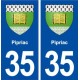 35 Pipriac blason autocollant plaque stickers ville