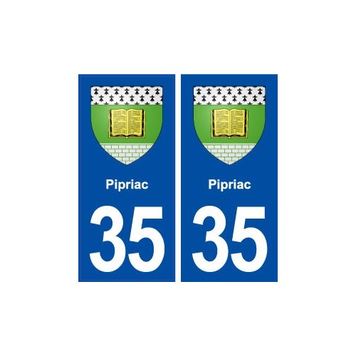 35 Pipriac blason autocollant plaque stickers ville