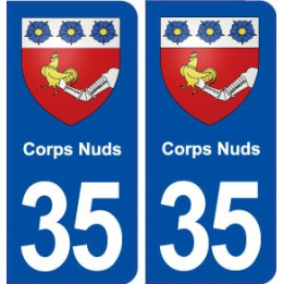 35 Corps Nuds blason autocollant plaque stickers ville