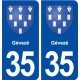35 Gévezé blason autocollant plaque stickers ville