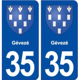 35 Gévezé blason autocollant plaque stickers ville