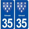 35 Gévezé blason autocollant plaque stickers ville