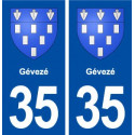 35 Gévezé blason autocollant plaque stickers ville