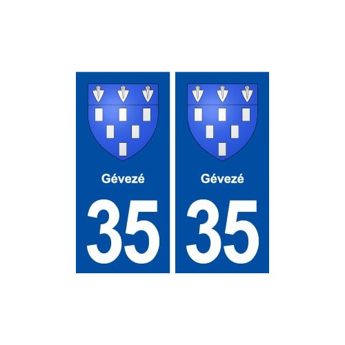 35 Gévezé blason autocollant plaque stickers ville