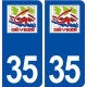 35 Gévezé logo  autocollant plaque stickers ville