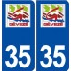35 Gévezé logo  autocollant plaque stickers ville