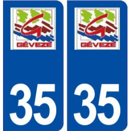 35 Gévezé logo  autocollant plaque stickers ville