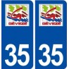 35 Gévezé logo  autocollant plaque stickers ville