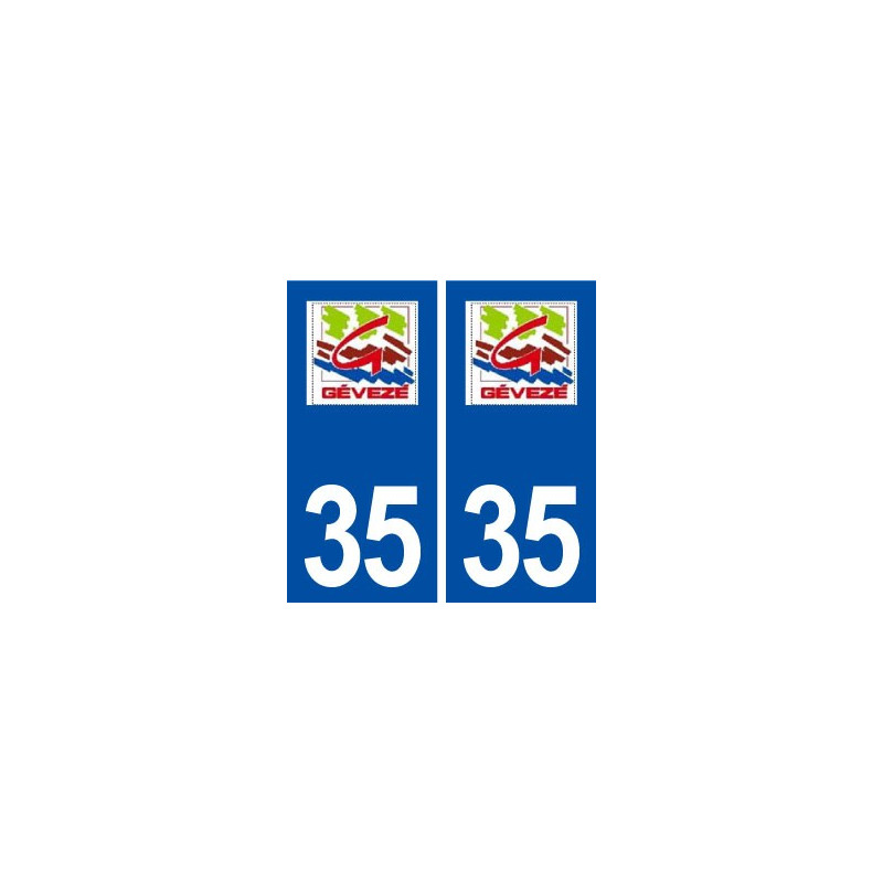 35 Gévezé logo  autocollant plaque stickers ville