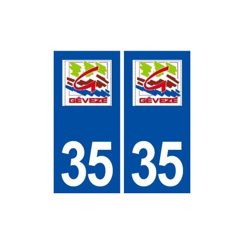 35 Gévezé logo  autocollant plaque stickers ville