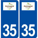 35 Domagné logo  autocollant plaque stickers ville