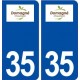 35 Domagné logo  autocollant plaque stickers ville