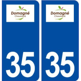 35 Domagné logo  autocollant plaque stickers ville