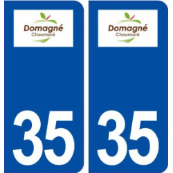 35 Domagné logo  autocollant plaque stickers ville