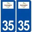 35 Domagné logo  autocollant plaque stickers ville