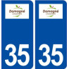 35 Domagné logo  autocollant plaque stickers ville