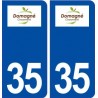 35 Domagné logo  autocollant plaque stickers ville