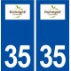 35 Domagné logo  autocollant plaque stickers ville