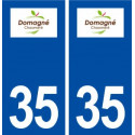 35 Domagné logo  autocollant plaque stickers ville