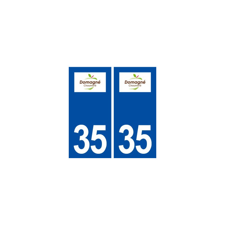 35 Domagné logo  autocollant plaque stickers ville