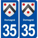35 Domagné blason autocollant plaque stickers ville