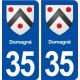 35 Domagné blason autocollant plaque stickers ville