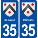 35 Domagné blason autocollant plaque stickers ville