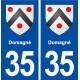 35 Domagné blason autocollant plaque stickers ville