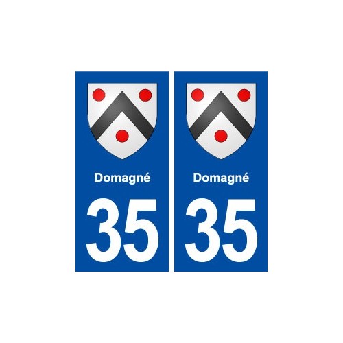 35 Domagné blason autocollant plaque stickers ville
