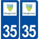 35 Montgermont logo  autocollant plaque stickers ville
